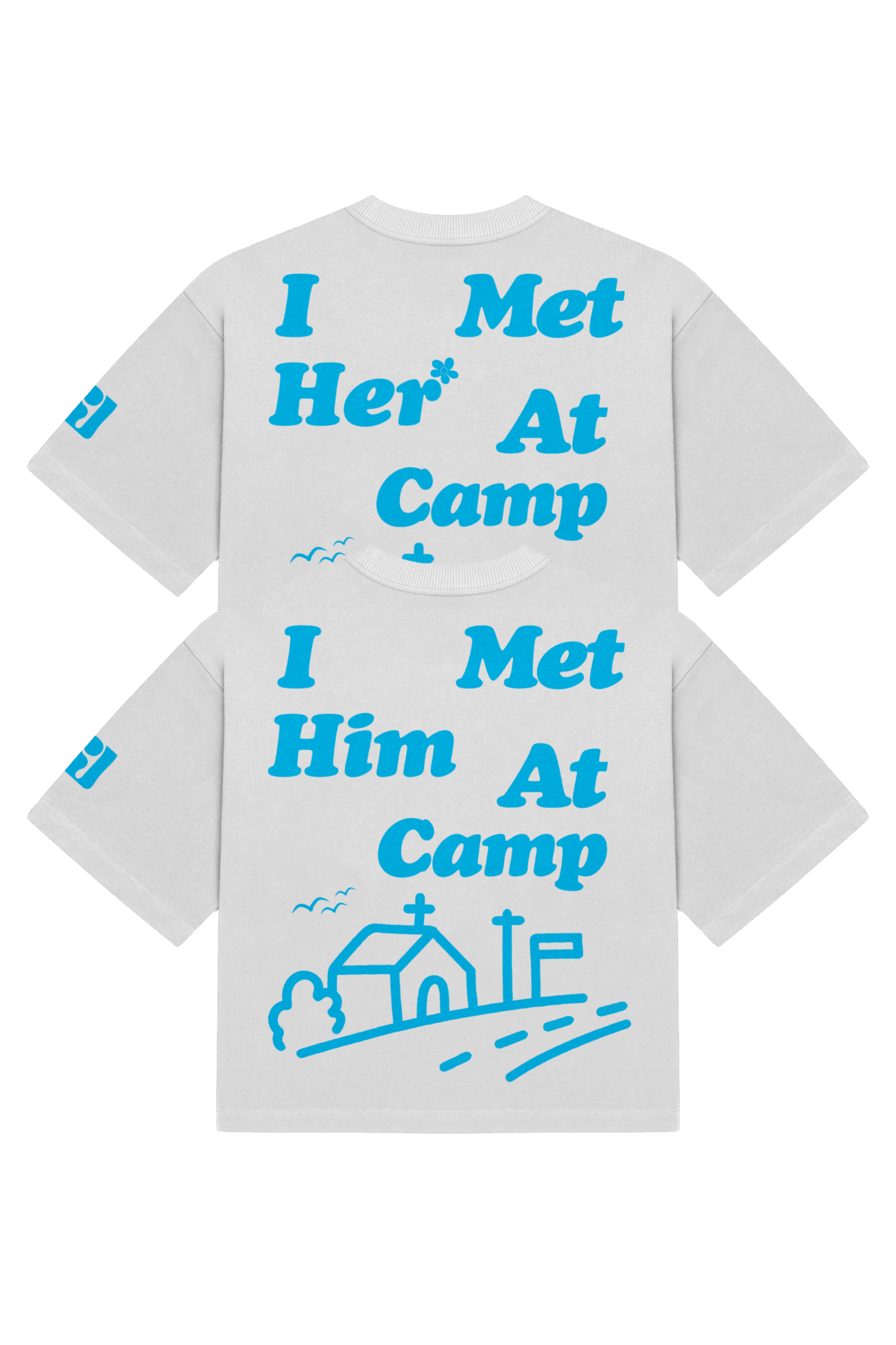 Met Him & Her At Camp Oversized T-Shirt Combo