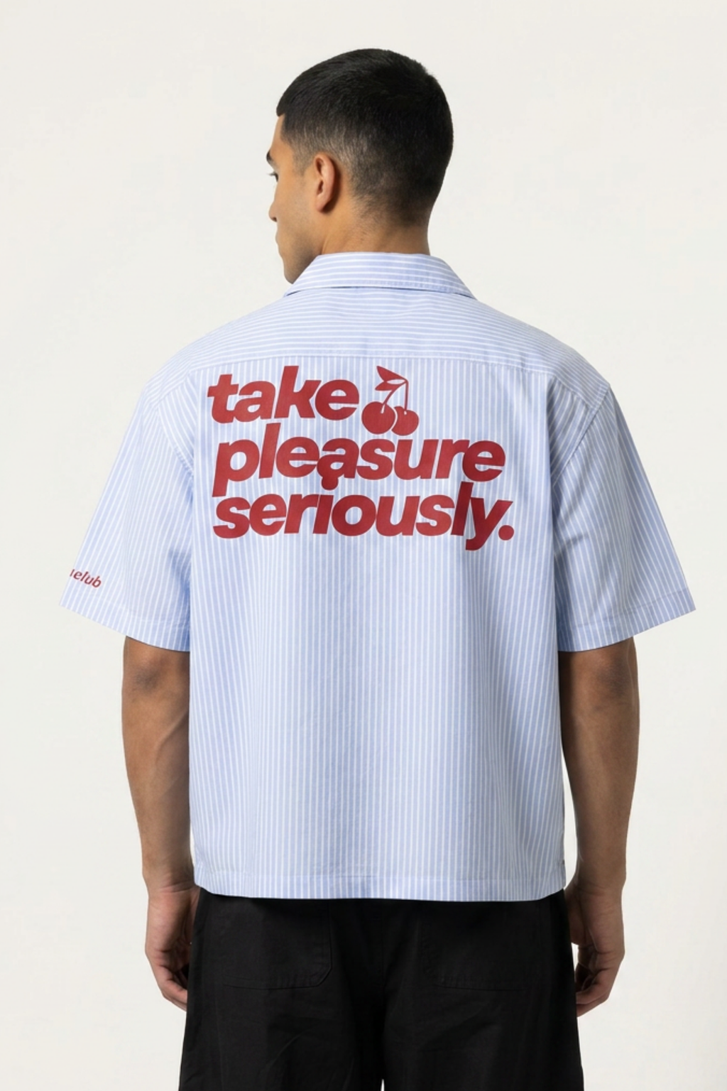 Take Pleasure Seriously Striped Boxy Shirt
