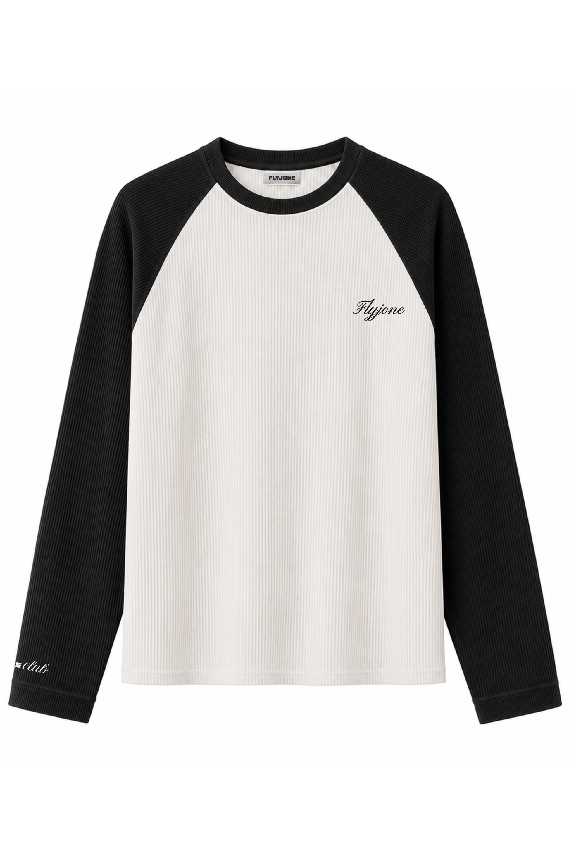 Black Ranglan Waffle T-Shirt