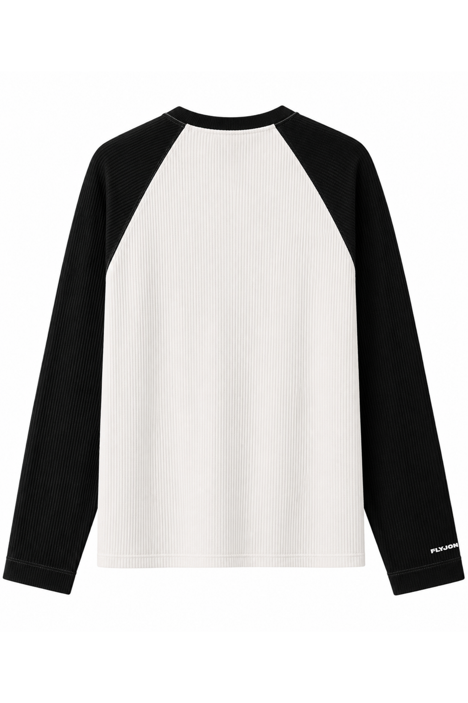 Black Ranglan Waffle T-Shirt