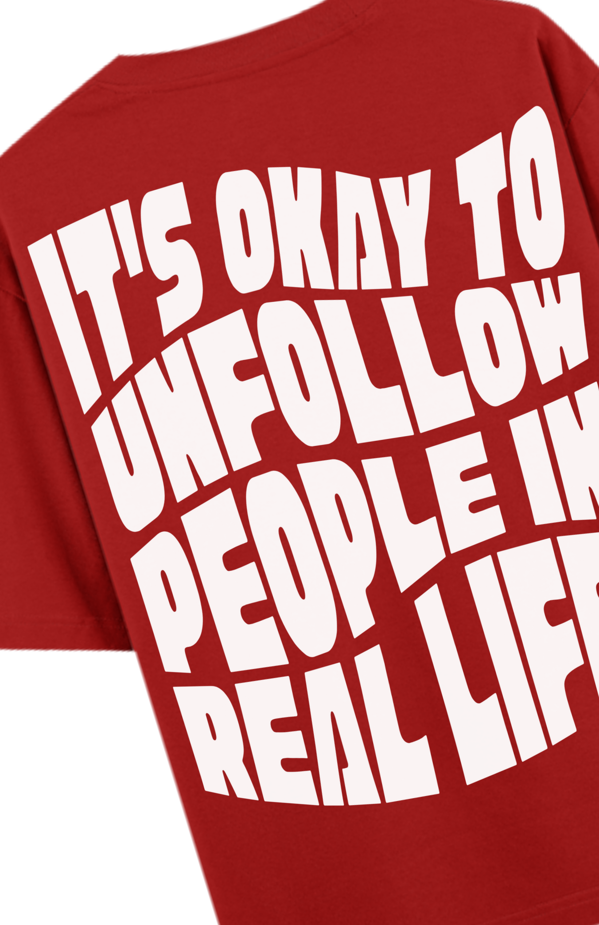 Unfollow Red — Heavyweight T-Shirt